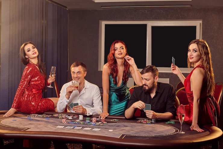 Live Three Card Poker table at mekar189 login showing dealer and player positions with cards face-up